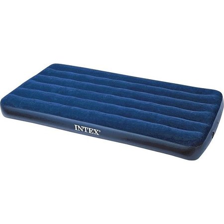 INTEX 68757 Downy Airbed Mattress, 75 in L, 39 in W, Twin, Vinyl, Blue 64757E